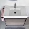 Console Sink Vanity With Ceramic Sink and Grey Oak Drawer, 35